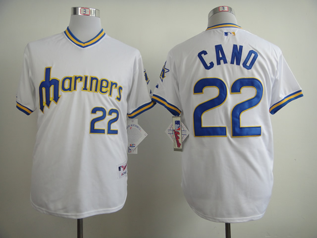 Men Seattle Mariners #22 Cano White Throwback 1979 MLB Jerseys